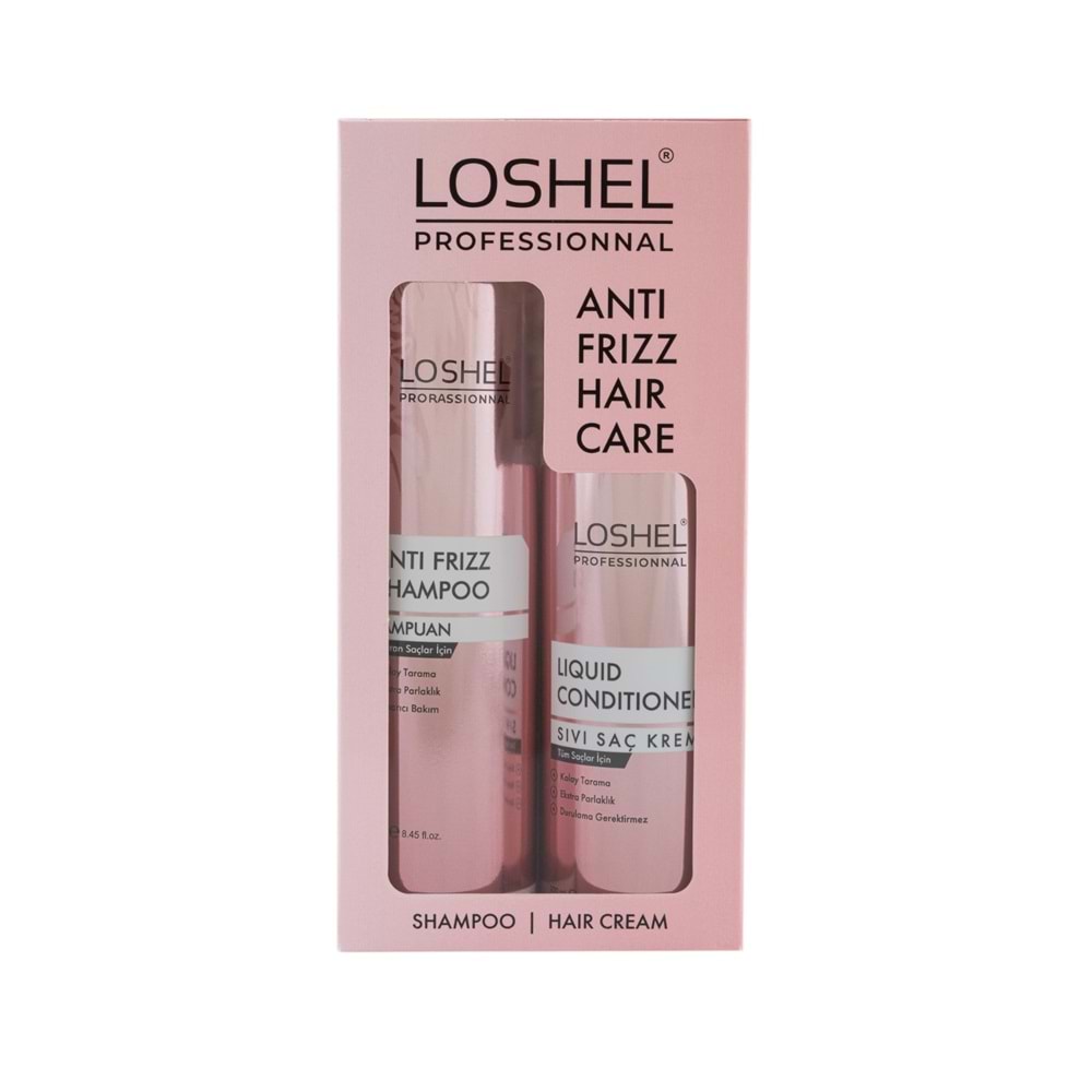 LOSHEL ANTİ FRİZZ 250ML ŞAMP.+200ML LEAVE-İN KREM