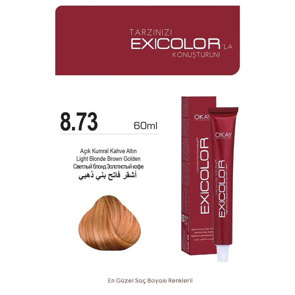 Exicolor 8.73 AÇIK KUMRAL KAHVE ALTIN