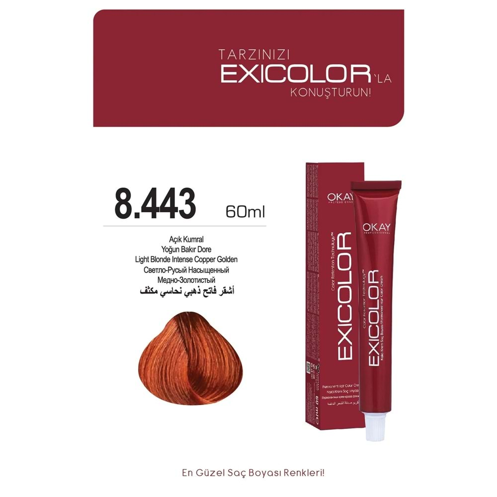 Exicolor 8.443 AÇIK KUMRAL YOĞUN BAKIR DORE