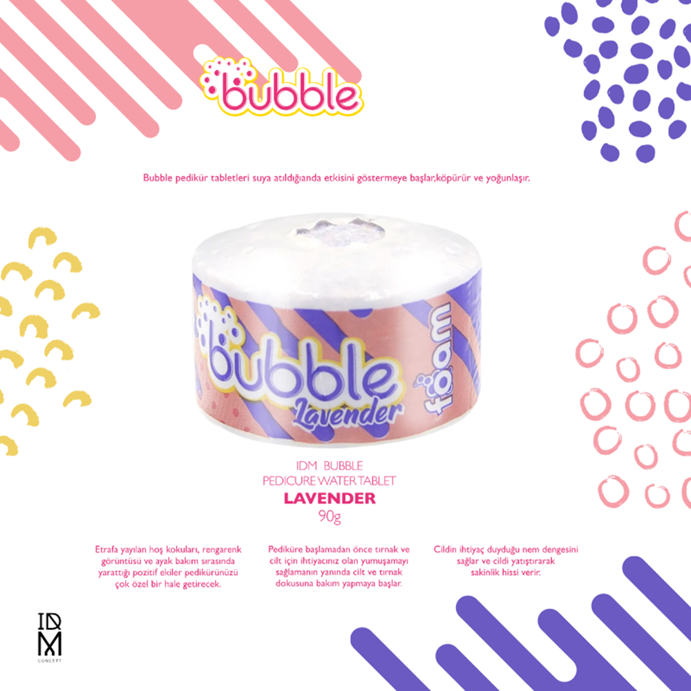 IDM Bubble Pedikür Banyo Topu Lavender 92 gr