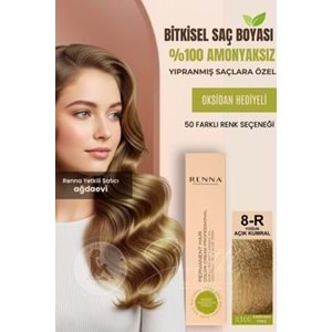 Renna AMONYAKSIZ Bitkisel Yıpranmış Saçlar İçin Saç Boyası 8-R YOĞUN AÇIK KUMRAL 60ml