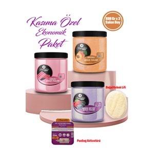 Ekonomik Set 800gr X 3 Adet Batık ve Çilek bacak için Peeling ve Uygulama için Doğal Kabak Lifi.