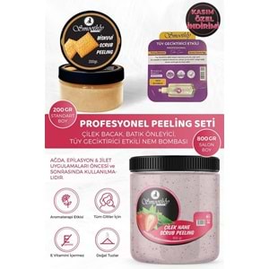 Epilasyon Ağda Sonrası Batık Peeling Çilek Nane Peeling 800ml + Bisküvi Peeling + Tüy Geciktirici