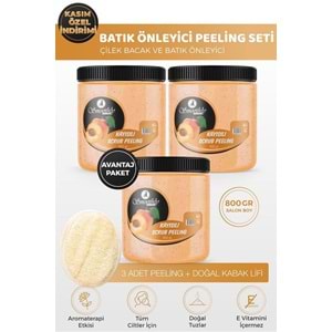 Peeling Avantaj Seti 800gr X 3 Adet Batık Için Kayısı Peeling + Uygulama Doğal Kabak Lifi