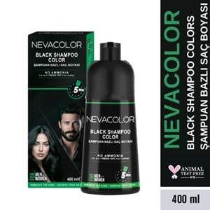 NEVACOLOR ŞAMPUAN BAZLI SİYAH SAÇ BOYASI 400ML