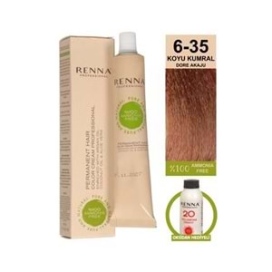 Renna AMONYAKSIZ Bitkisel Yıpranmış Saçlar İçin Saç Boyası 6-35 DORE AKAJU 60ml