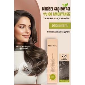 Renna AMONYAKSIZ Bitkisel Yıpranmış Saçlar İçin Saç Boyası 7-1 KÜLLÜ KUMRAL 60ml