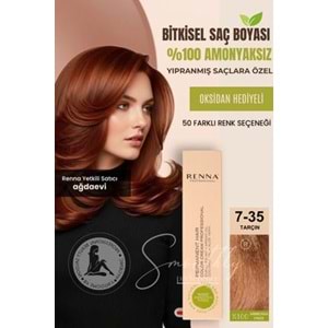 Renna AMONYAKSIZ Bitkisel Yıpranmış Saçlar İçin Saç Boyası 7-35 Tarçın 60ml