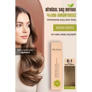 Renna AMONYAKSIZ Bitkisel Yıpranmış Saçlar İçin Saç Boyası 8-1 KÜLLÜ AÇIK KUMRAL 60ml