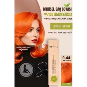 Renna AMONYAKSIZ Bitkisel Yıpranmış Saçlar İçin Saç Boyası 9-44 CANLI BAKIR 60ml