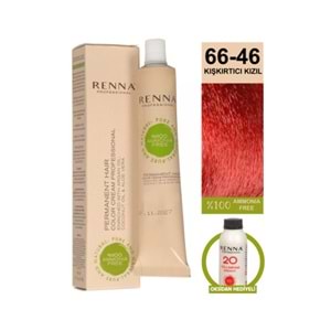 Renna AMONYAKSIZ Bitkisel Yıpranmış Saçlar İçin Saç Boyası 66-46 Kışkırtıcı Kızıl 60ml