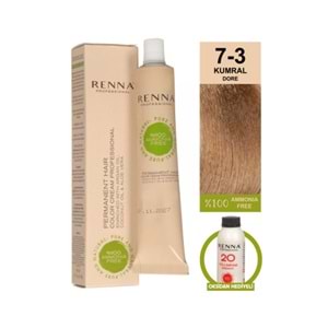Renna AMONYAKSIZ Bitkisel Yıpranmış Saçlar İçin Saç Boyası 7-3 Kumral Dore 60ml