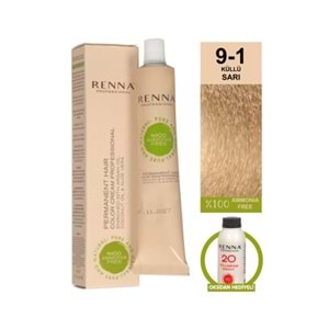 Renna AMONYAKSIZ Bitkisel Yıpranmış Saçlar İçin Saç Boyası 9-1 Küllü Sarı 60ml