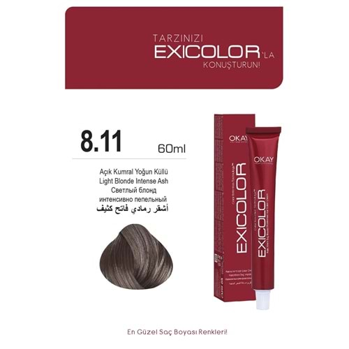 Exicolor 8.11 AÇIK KUMRAL YOĞUN KÜLLÜ