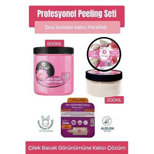 Epilasyon, Ağda Sonrası Batık Peeling 1kg Set Kayısı Peeling 800ml + Lotus 200ml +nem Bombası