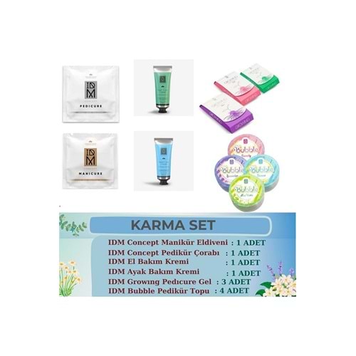 KARMA SET (man. Eld.1+ped.çor.1+el krem1+ayak krem1+pedicure gel3+ped. Topu4)