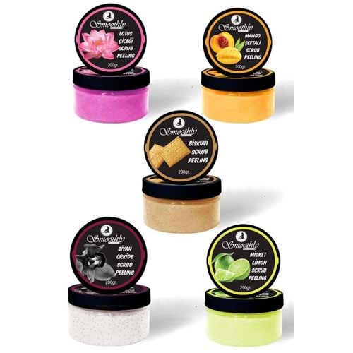 Lotus Çiçeği + Mango Şeftali + Bisküvi + Siyah Orkide + Misket Limon El Ayak Bakım Peeling Seti