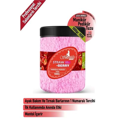 SMOOTHLY MANİKÜR PEDİKÜR TUZU ÇİLEK 1000 G.