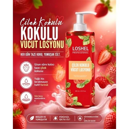 LOSHEL BODY LOTION STRAWBERRY 400 ML