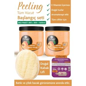 1.600 g. Body Scrup Selülit peeling Batık Karşıtı Vücut Peelingi DOĞAL KABAKLİFLİ