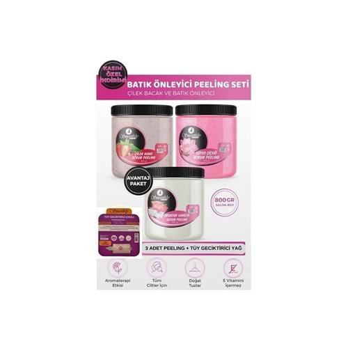Peeling Avantaj Seti 800gr X 3 Adet Batık Için Peeling Uygulama Için Doğal TüyGeciktiricYağ