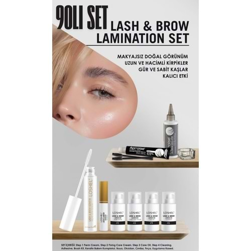 Loshel Lash&Brow Kaş Ve Kirpik Laminasyon Seti 90lı